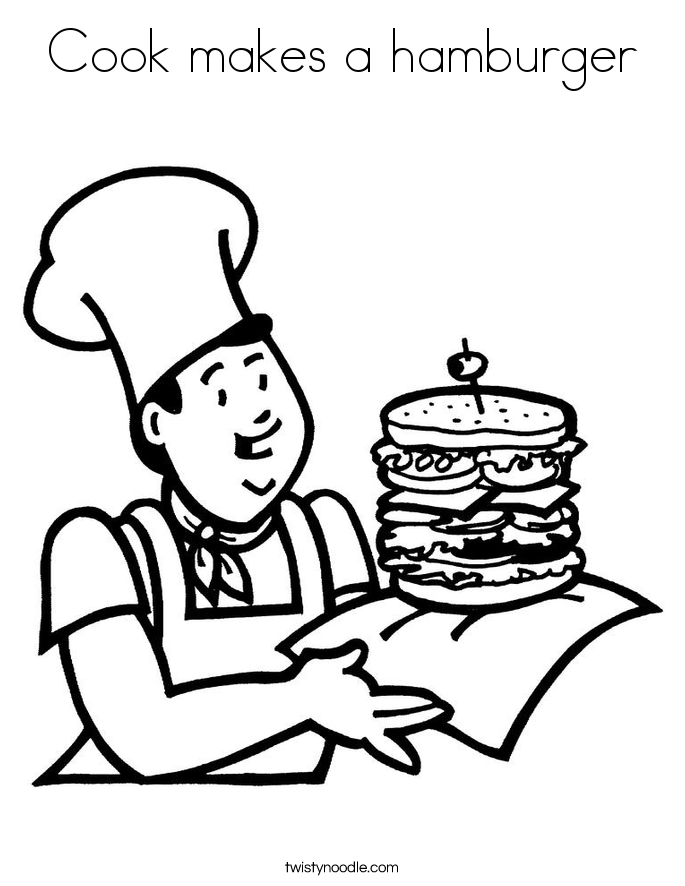 Plansa de colorat cu Hamburger 6 14